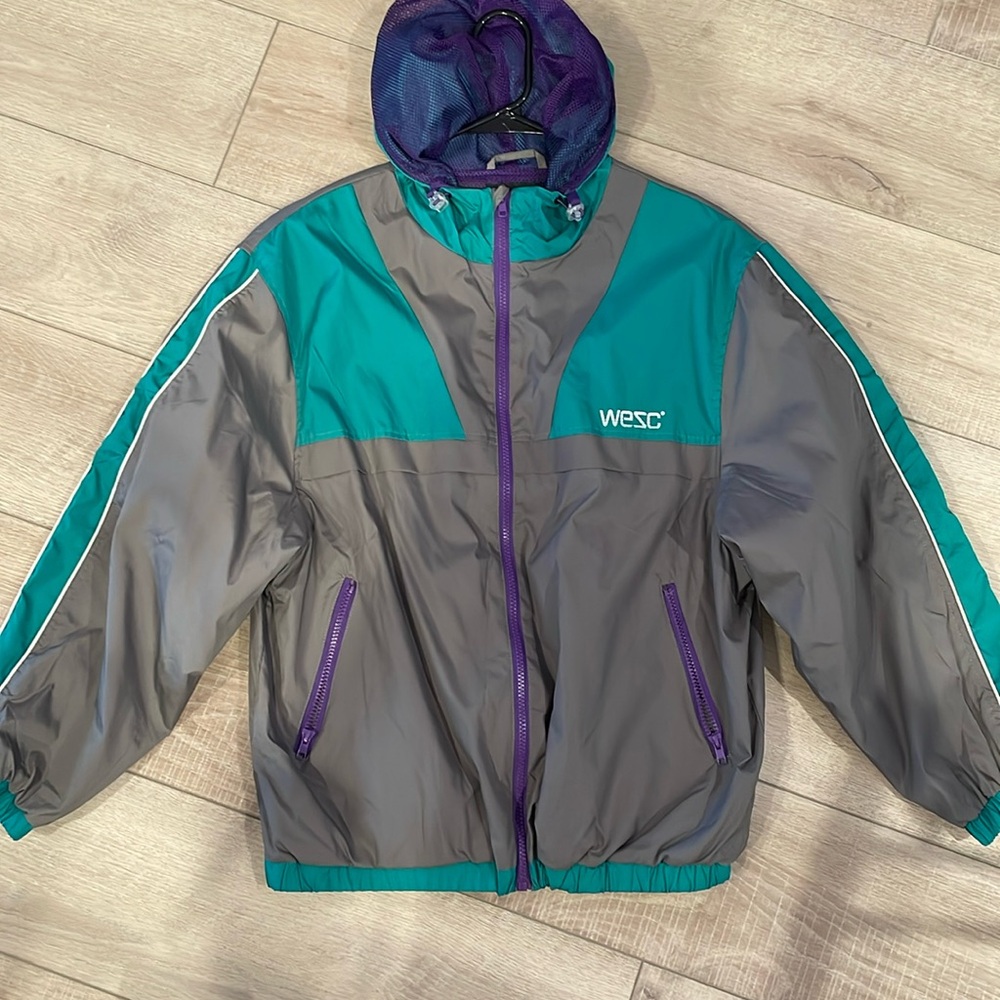 WESC Retro Style Two Tone Hooded Windbreaker Unisex